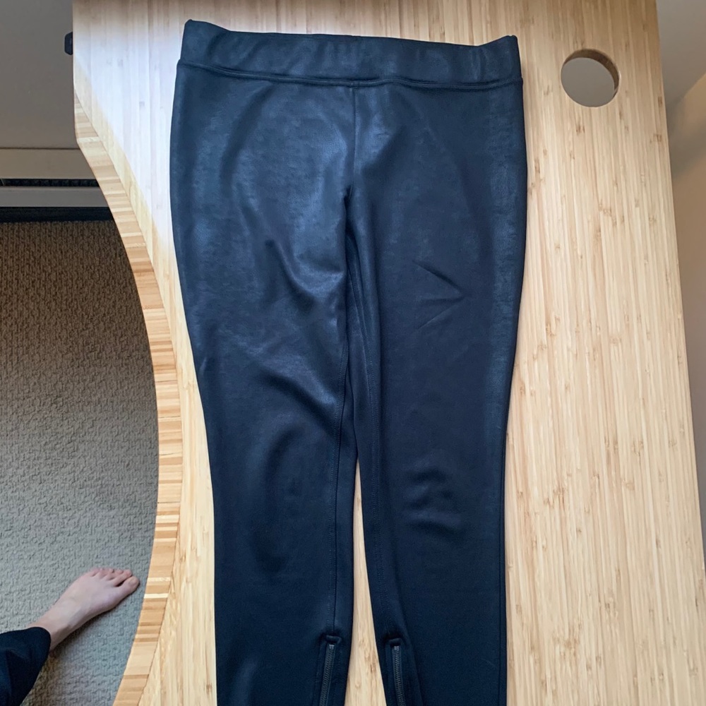 Free people faux leather leggings with ankle zip